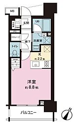 イニシア新宿早稲田 1Kの間取図画像