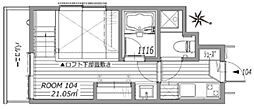 クラソ千歳烏山 1Kの間取図画像
