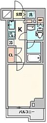 ルーブル川崎貝塚壱番館 1Kの間取図画像