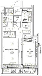 AXAS南蒲田アジールコート 1LDKの間取図画像