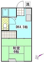 ハイツ石塚 1DKの間取図画像