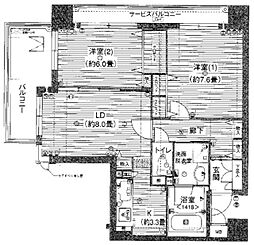 セザール小伝馬町 2LDKの間取図画像