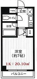 ラフィネ多摩平 1Kの間取図画像