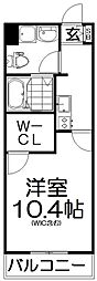 モダンアパートメント枚方岡山手町 1Kの間取図画像