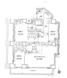ディアスタ早稲田諏訪通り 3LDKの間取図画像