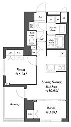 杉並区荻窪2丁目マンション 2LDKの間取図画像
