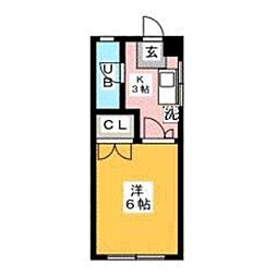 アルテハイム井尻B 1Kの間取図画像