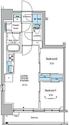 ルフォンリヴェント門前仲町 2LDKの間取図画像
