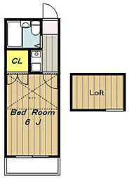 ゼフィランサス橋本 1階1Kの間取り