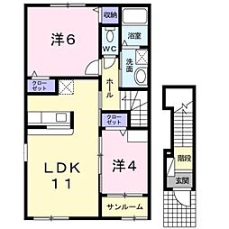 はまなす 2LDKの間取図画像