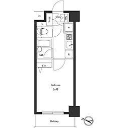 ヴェルト西巣鴨 13階1Kの間取り