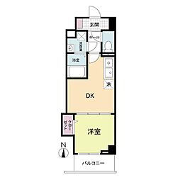 アートMIYATA 1DKの間取図画像