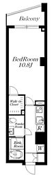 グレイスコート目黒 1Kの間取図画像