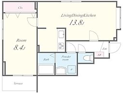 日比谷パティオ 1階1LDKの間取り