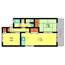 ロイヤルハイツ春日野 2LDKの間取図画像