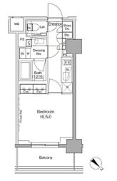 ザ・パークハビオ月島フロント 1Kの間取図画像