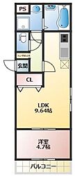 ＴＨＥ　ＮＯＢＬＥＳ諏訪野町I 3階1LDKの間取り