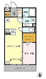 プルミエール 1LDKの間取図画像