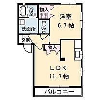 シャーメゾンさくら A0202 ｜ 愛媛県新居浜市坂井町１丁目2-21（賃貸アパート1LDK・2階・42.72㎡） その2