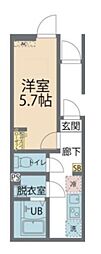 カインドネス八王子上野 1Kの間取図画像