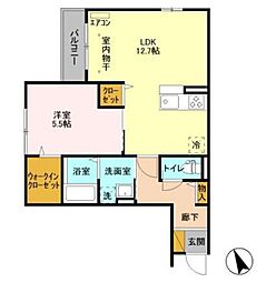グランポート 1LDKの間取図画像