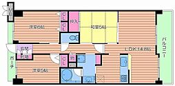 レジディア都島1 3LDKの間取図画像