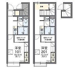レオパレスドリームスクエア 1Kの間取図画像