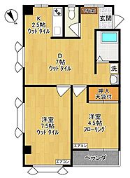 メゾン寺尾台 2DKの間取図画像