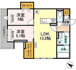 サン・クレール 2LDKの間取図画像