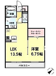 ソレアード 1LDKの間取図画像