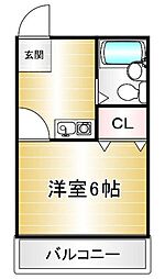 マンションエナジー 1Kの間取図画像