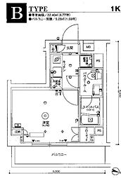 スカイコート川崎京町 1階1Kの間取り