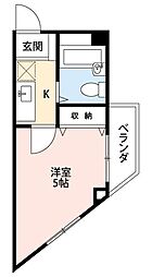 グリーンマンション 1Kの間取図画像