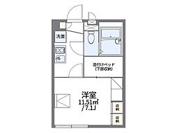 レオパレスサンチェリー 1Kの間取図画像