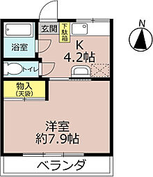 扶桑107 1Kの間取図画像