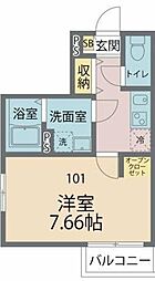 カインドネス矢部 1Kの間取図画像