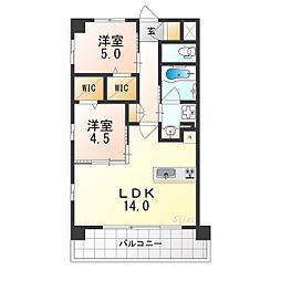 スプランディッド天王寺SOUTH 2LDKの間取図画像