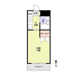 ダイヤモンドレジデンス ワンルームの間取図画像