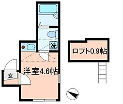 エスポワール西尾久 3階ワンルームの間取り