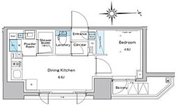 ルフォンプログレ門前仲町プレミア 9階1DKの間取り