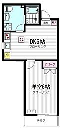 目白近衛町テラス 1階1DKの間取り