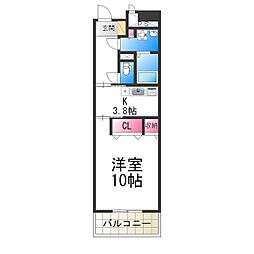 VegaAltairなかもず 1Kの間取図画像