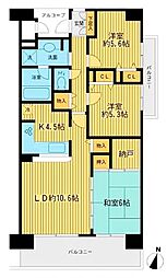 アソシエール溝の口 3SLDKの間取図画像
