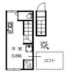 サークルハウス板橋区役所前2番館 ワンルームの間取図画像