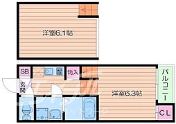 ステージ今市 1Kの間取図画像
