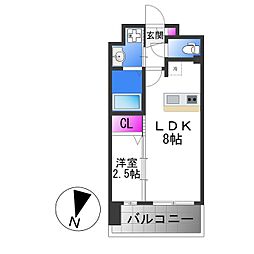 大阪市東成区玉津2丁目マンション 1LDKの間取図画像