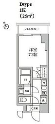 RESIDIA日本橋馬喰町2 1Kの間取図画像