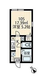 川崎市多摩区生田6丁目アパート 1Kの間取図画像