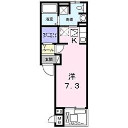 エムズレジデンス 1Kの間取図画像