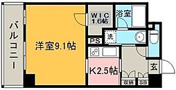 博多プレイス 1Kの間取図画像